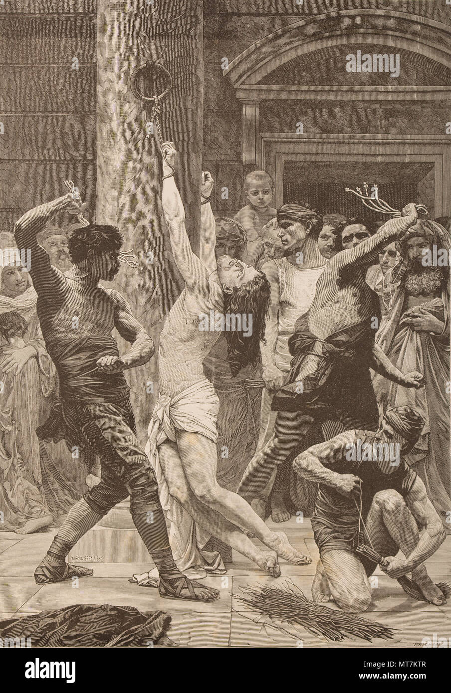 Copia fotografica del William Bouguereau Adolpe (1825-1905) La Flagellazione di nostro Signore Gesù Cristo(1880) Foto Stock