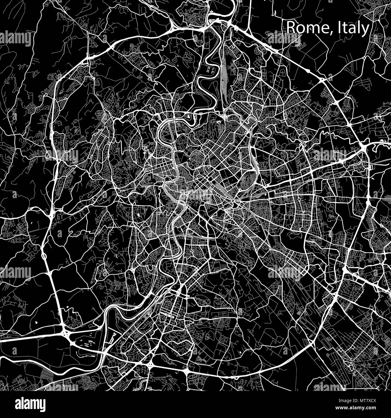 Mappa Della Zona Di Roma Italia Sfondo Scuro Versione Per Una