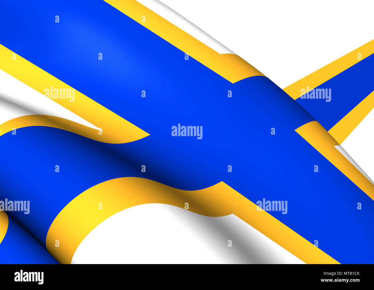 3D non ufficiale di bandiera della Svezia e della Finlandia. 3D'illustrazione. Foto Stock