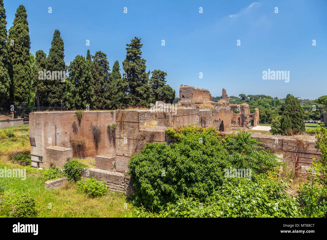 Le rovine delle Terme di Caracalla. (Thermae Antoninianae) Foto Stock