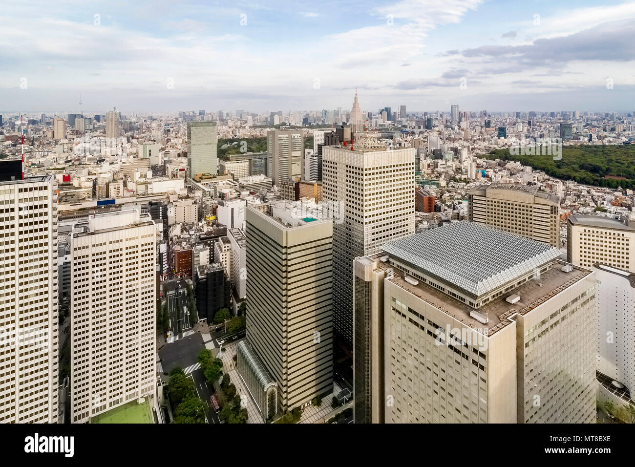 Bella vista aerea del centro cittadino di Tokyo, Giappone Foto Stock