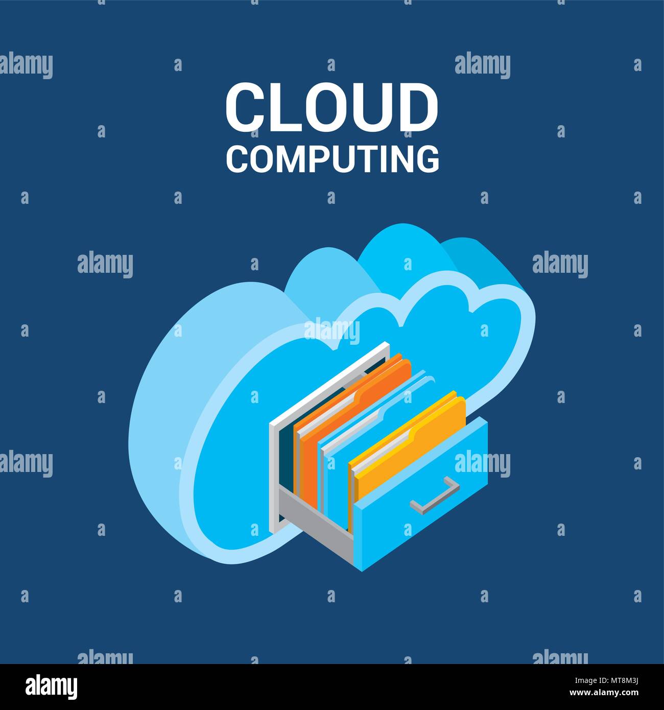 Persone il cloud computing storage Illustrazione Vettoriale