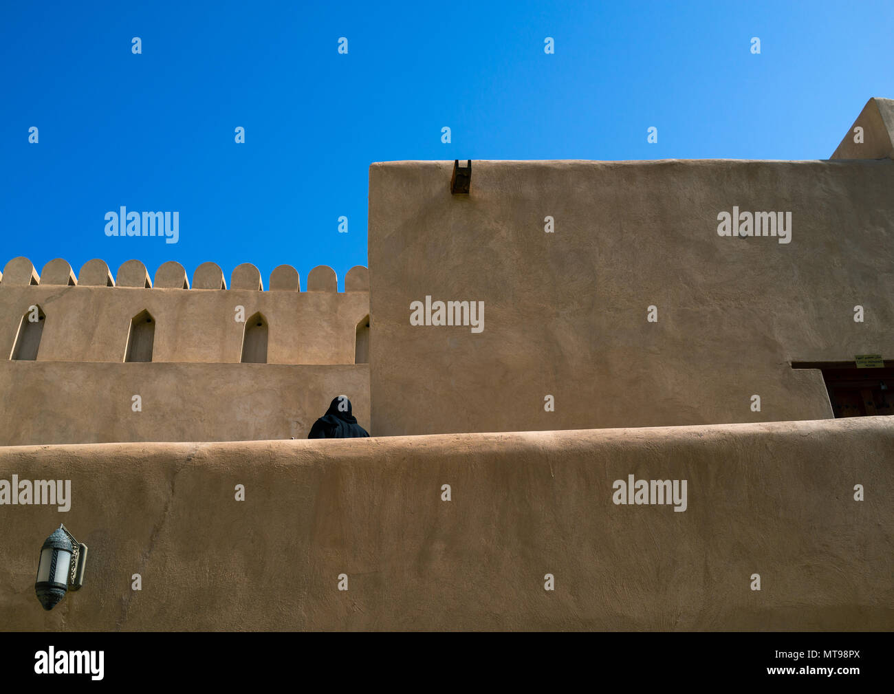 Nizwa fort, Ad Dakhiliyah Regione, Nizwa, Oman Foto Stock