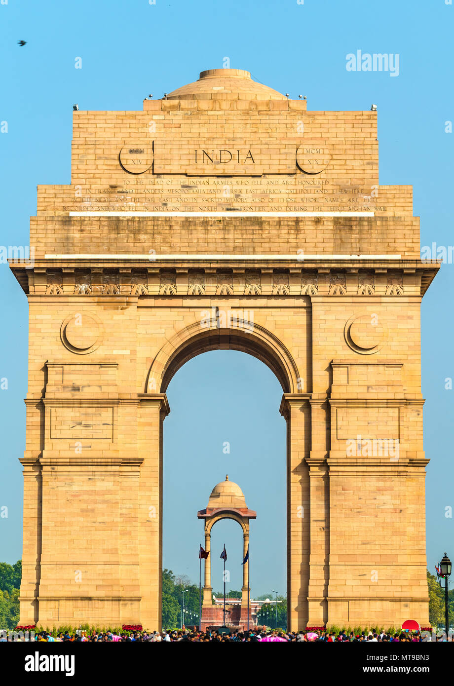 L'India Gate, un memoriale di guerra a Nuova Delhi, India Foto Stock