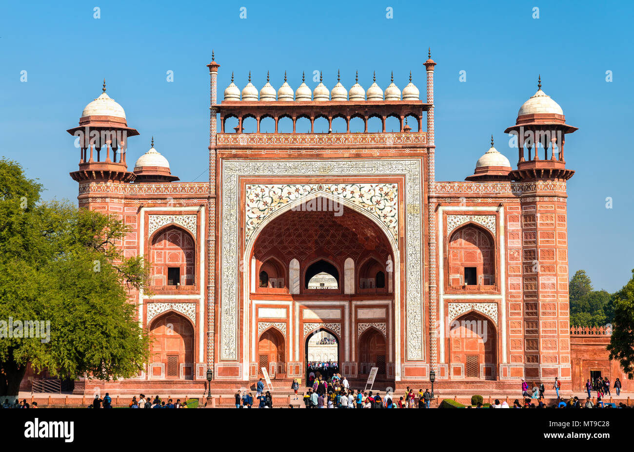 Ho Darwaza Rauza, la Grande Porta del Taj Mahal - Agra, India Foto Stock