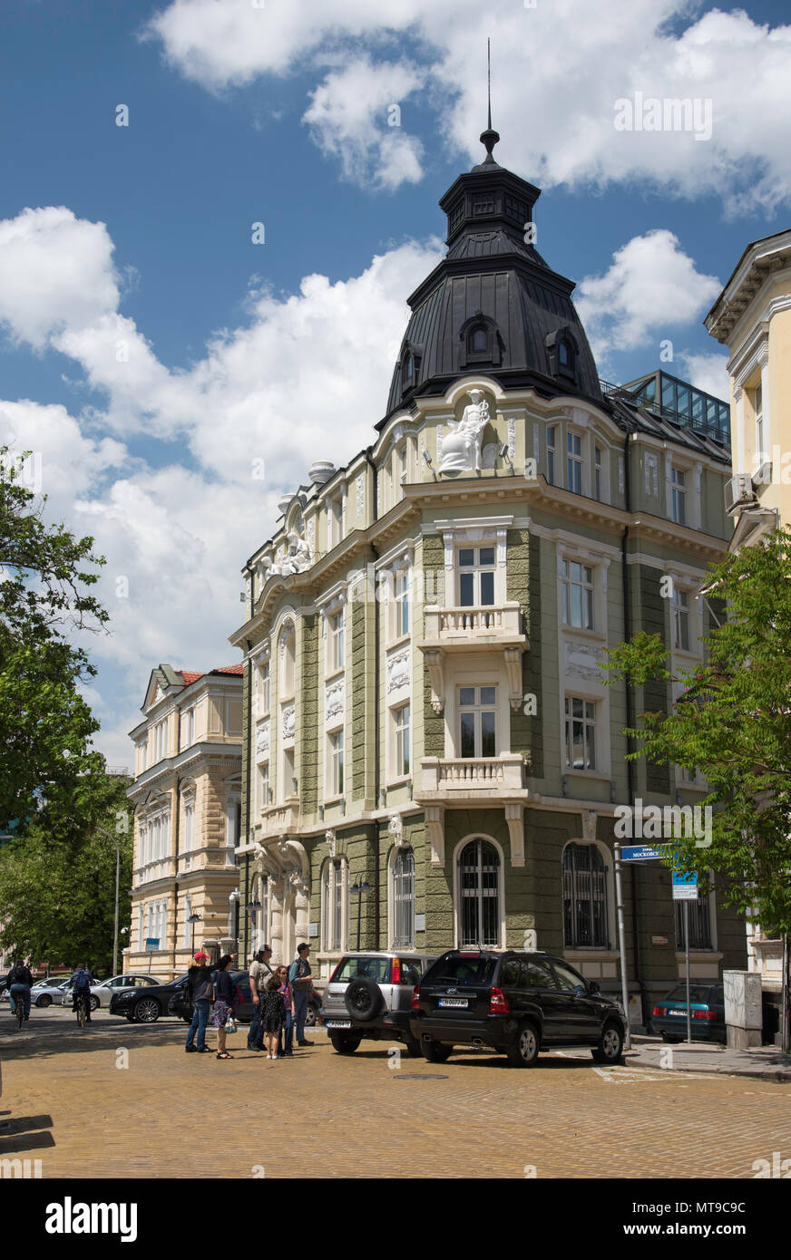 Banca di Sofia, Sofia, Bulgaria fatta nello stile architettonico della secessione Foto Stock