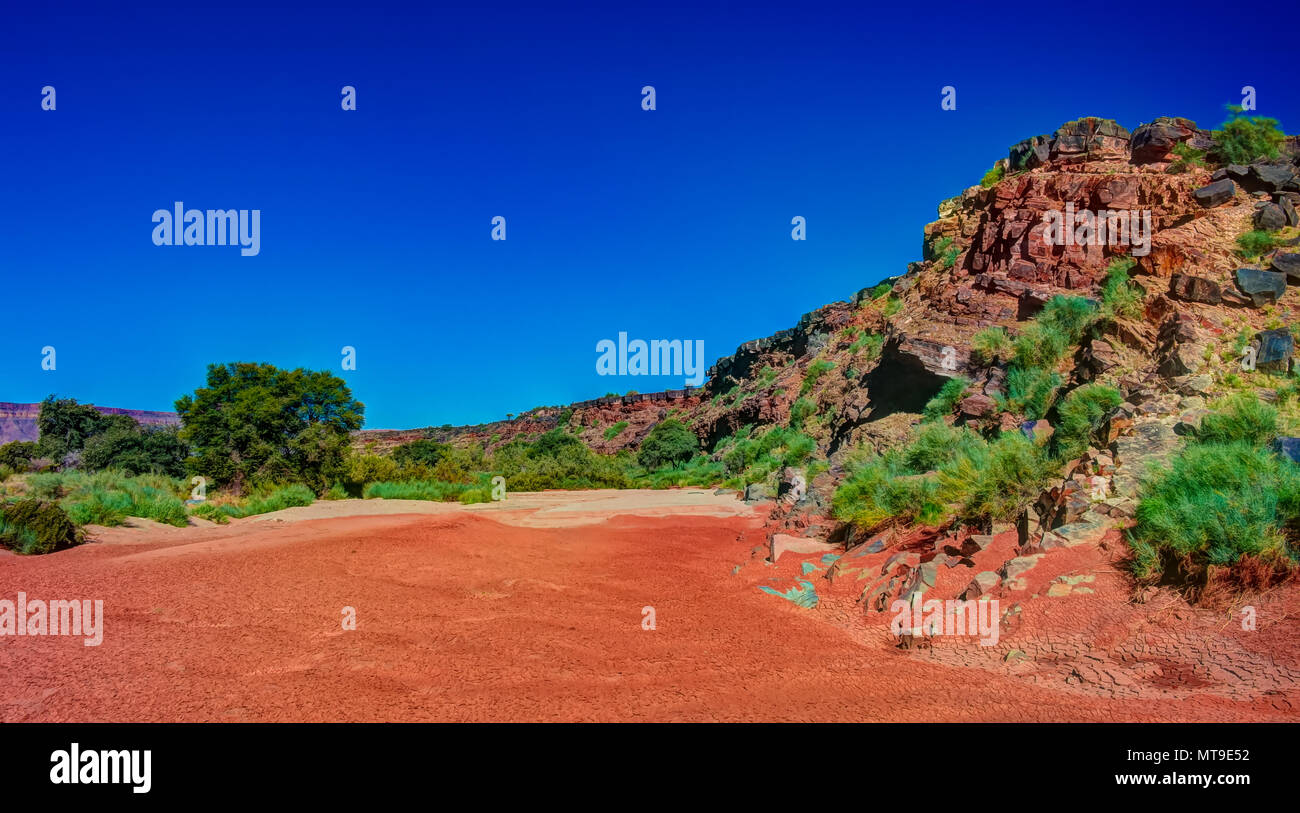 Gamchab il letto del fiume nel Gondwana Natura Park in Namibia Foto Stock