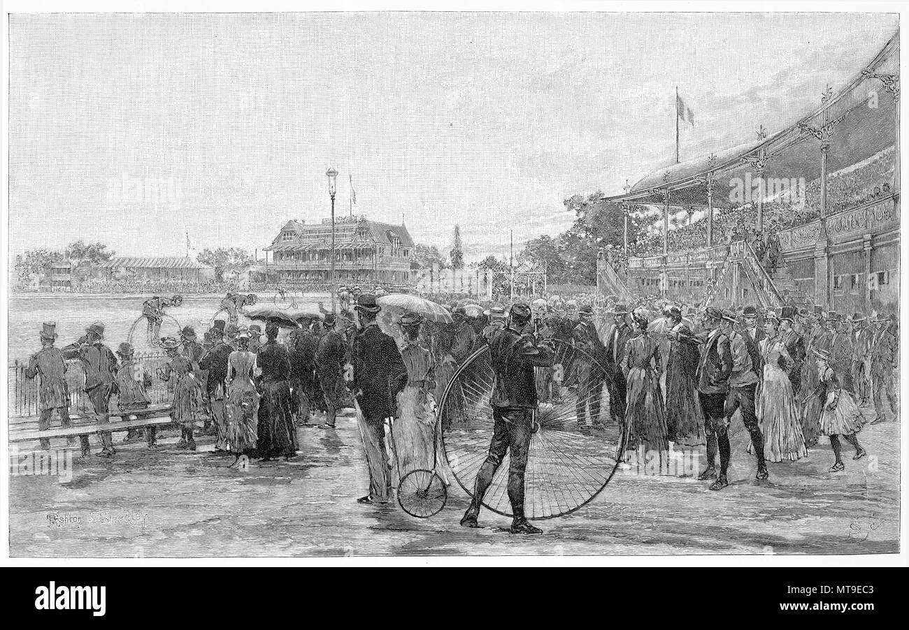 Incisione il Melbourne Cricket Ground circa 1880, Australia. Dal pittoresco Atlas dell Australasia Vol 3, 1886 Foto Stock