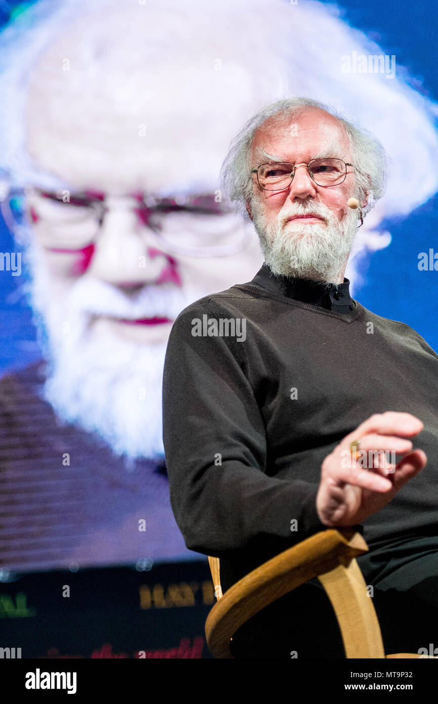 Sabato 26 Maggio 2018 nell'immagine: ex Arcivescovo di Canterbury Rowan Williams colloqui presso il Festival di fieno Re: Il 2018 Hay Festival avrà luogo a Hay on Wye, POWYS, GALLES Foto Stock