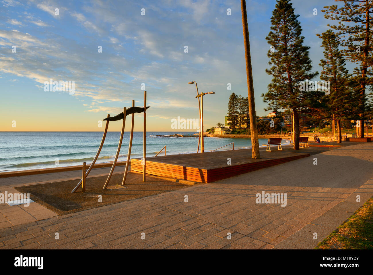 Dee Why Beach all'alba, Dee Why, Sydney, Nuovo Galles del Sud (NSW), Australia. Bellissima alba a Dee Why beach sulle famose spiagge del Nord di Sydney Foto Stock