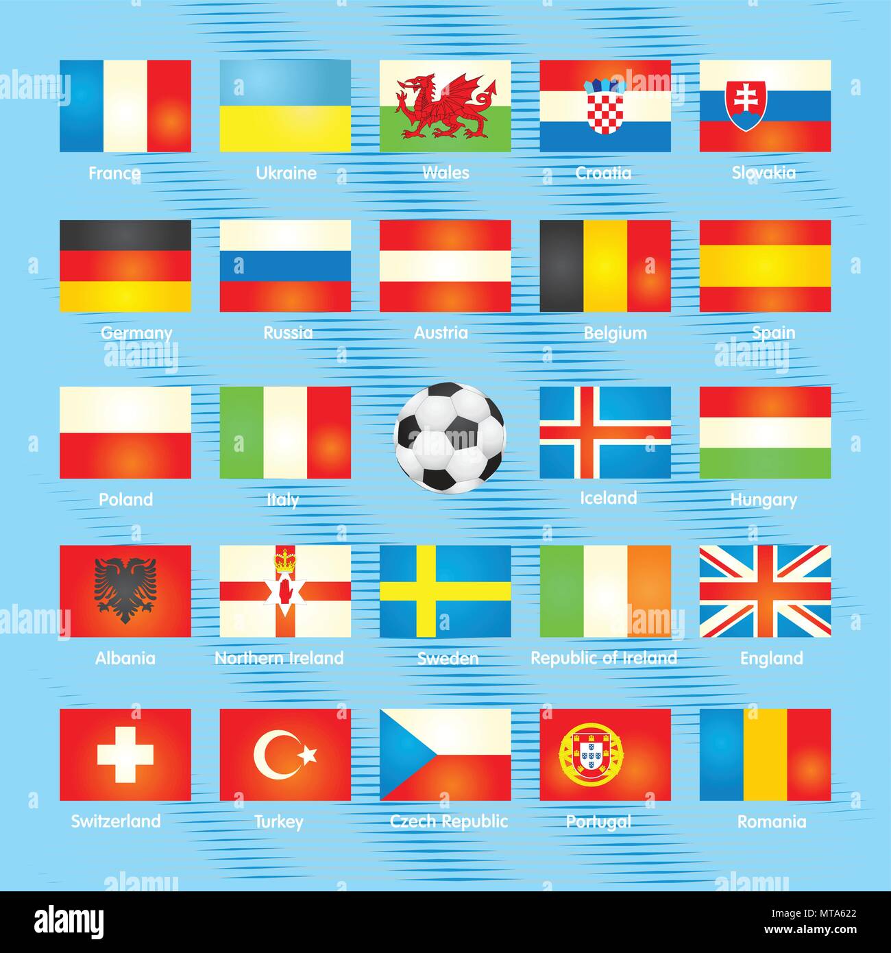 Bandiere delle squadre nazionali di Francia campionato di calcio Immagine e Vettoriale Alamy
