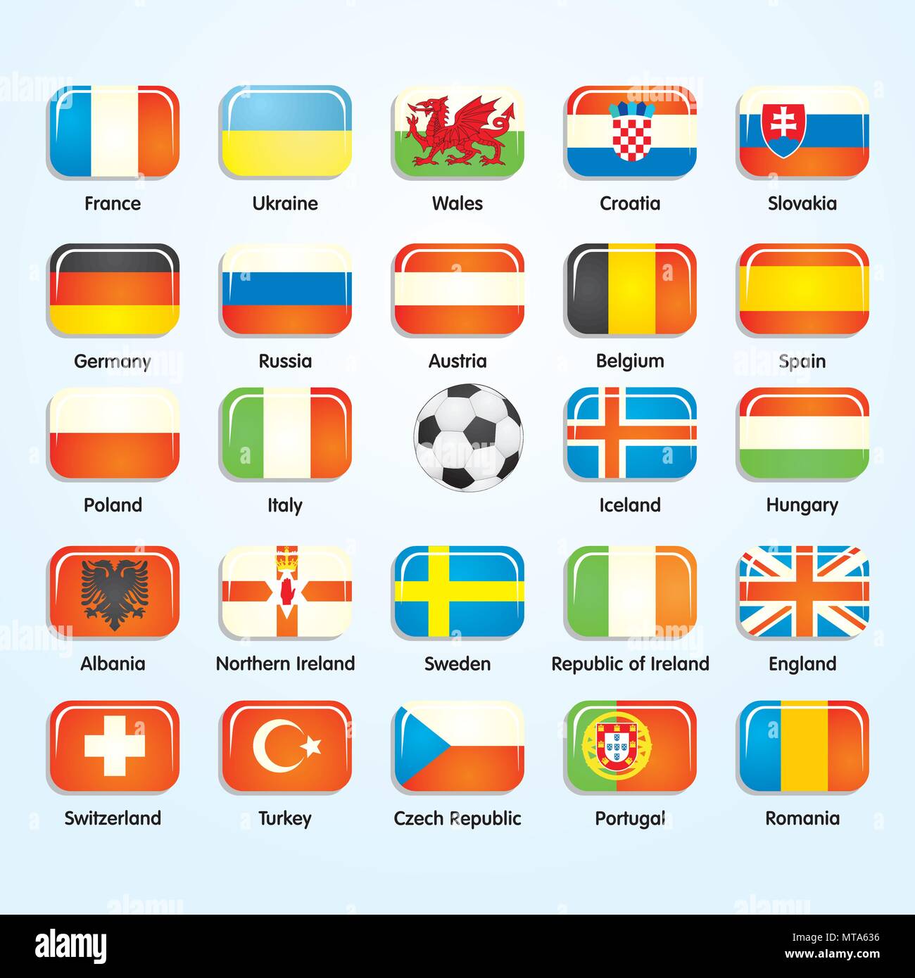 Bandiere delle squadre nazionali di Francia campionato di calcio Immagine e  Vettoriale - Alamy