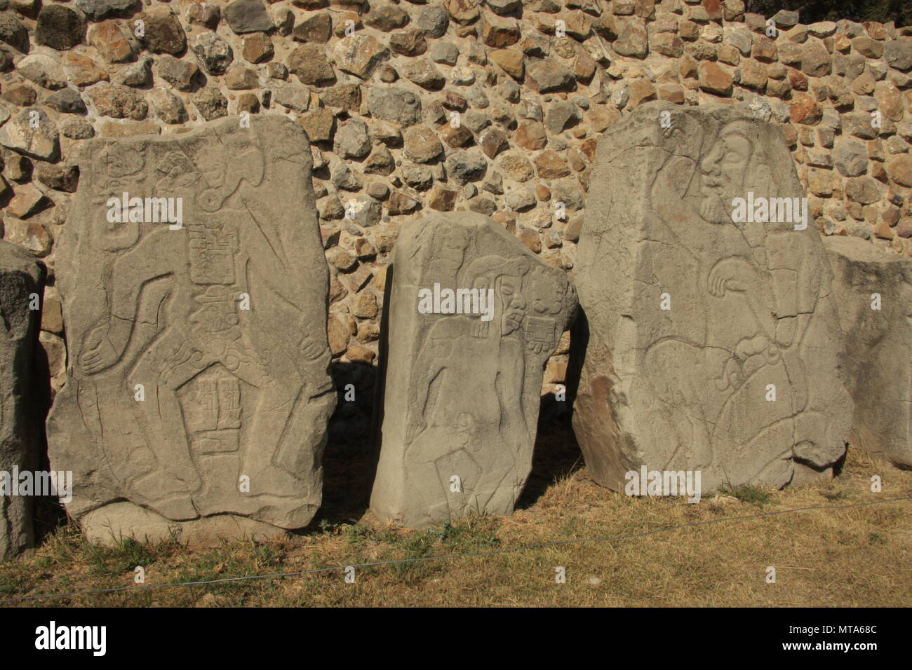 Danzantes a Monte Alban, Oaxaca, Messico Foto Stock