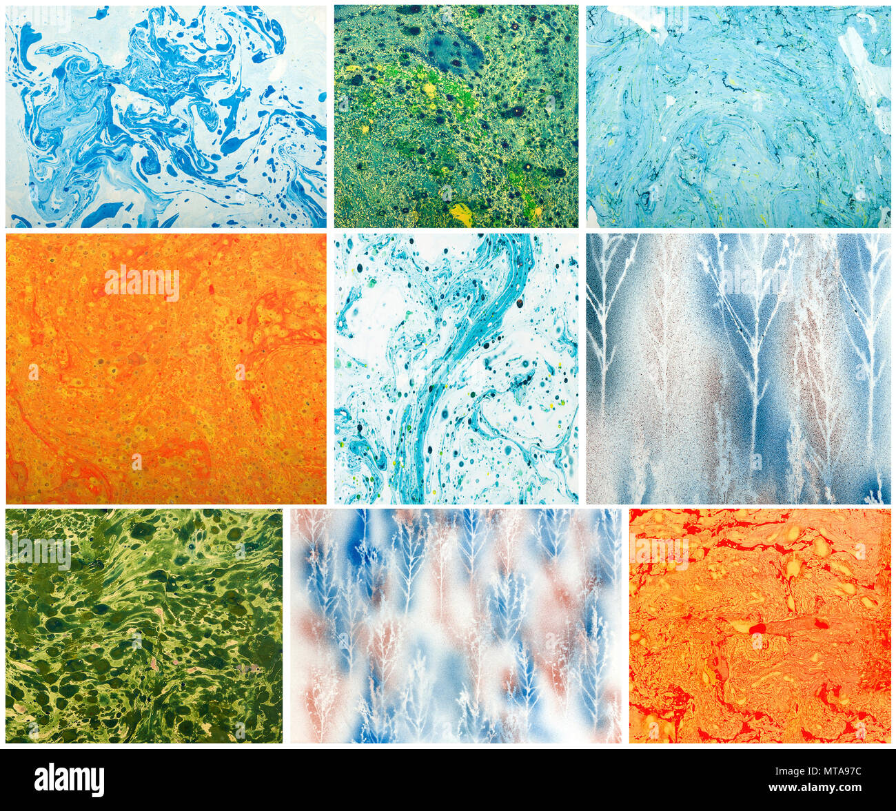 Abstract raccolta di sfondi di turbolenza fatta da una latta di vernice Foto Stock Abstract raccolta di sfondi di turbolenza fatta da una latta di vernice Foto Stock