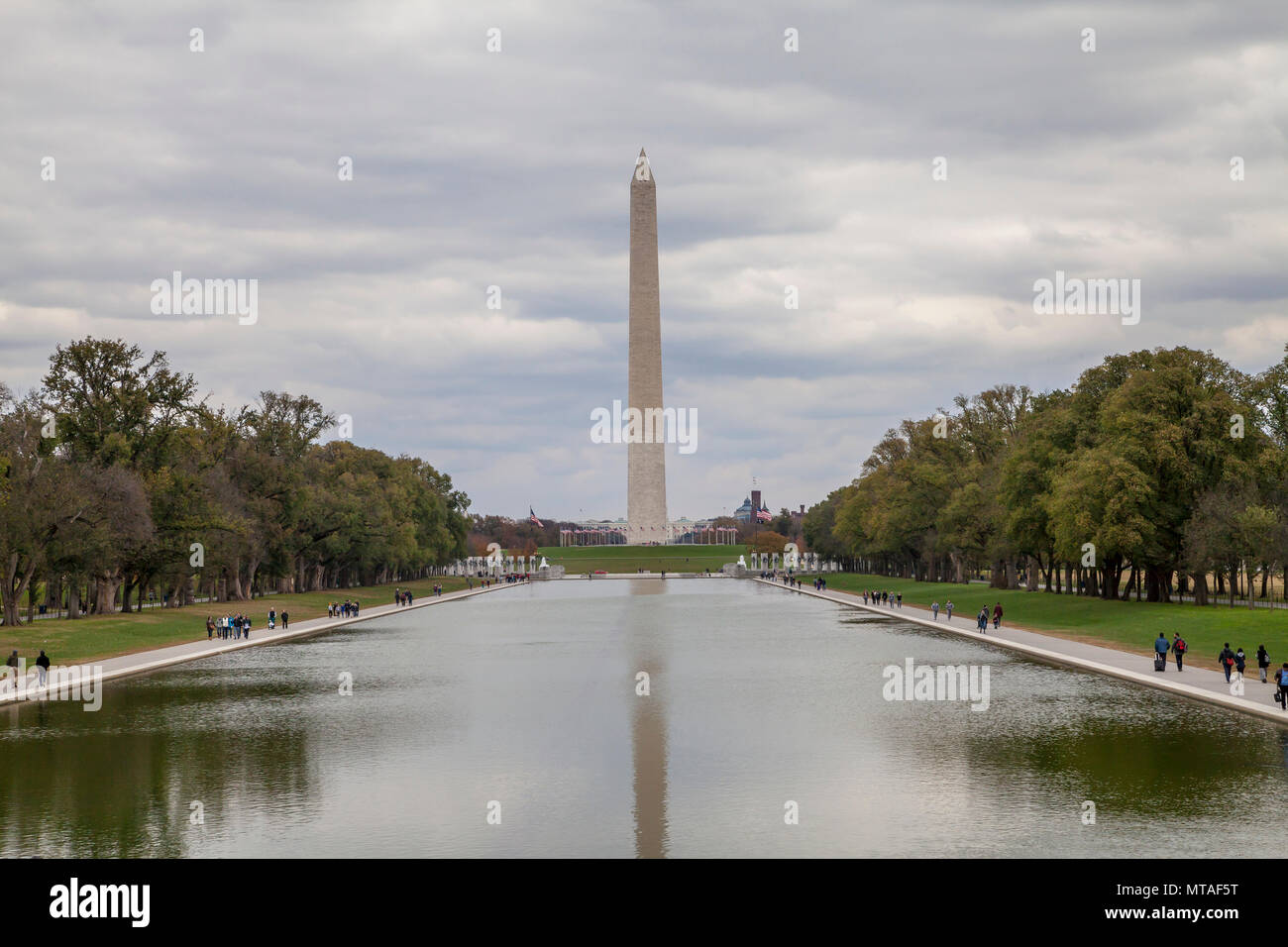 Lincoln Memorial stagno riflettente, Washington DC. Stati Uniti d'America Foto Stock