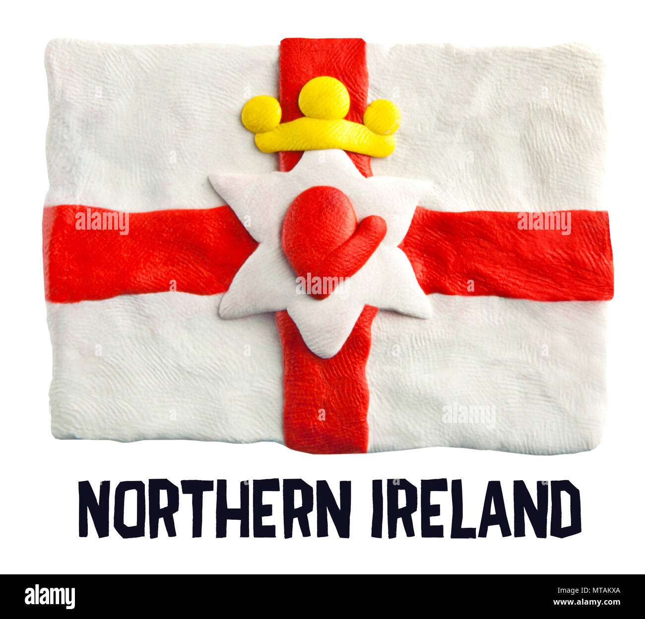 Bandiera dell'Irlanda del Nord fatta di plastilina Foto Stock