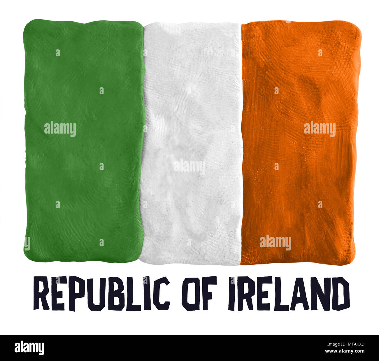 Bandiera della Repubblica di Irlanda fatta di plastilina Foto Stock