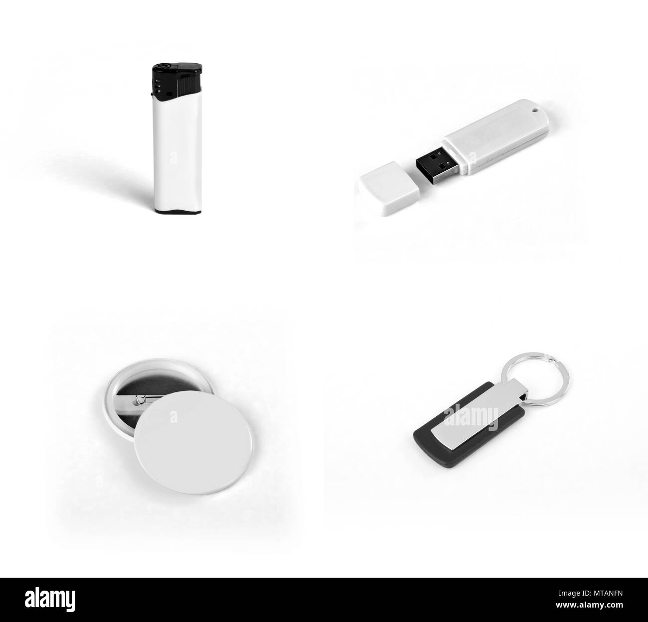 Set di elementi bianchi per la corporate identity design Foto Stock