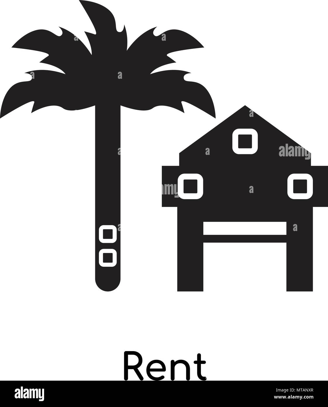 Icona di affitto isolati su sfondo bianco Illustrazione Vettoriale