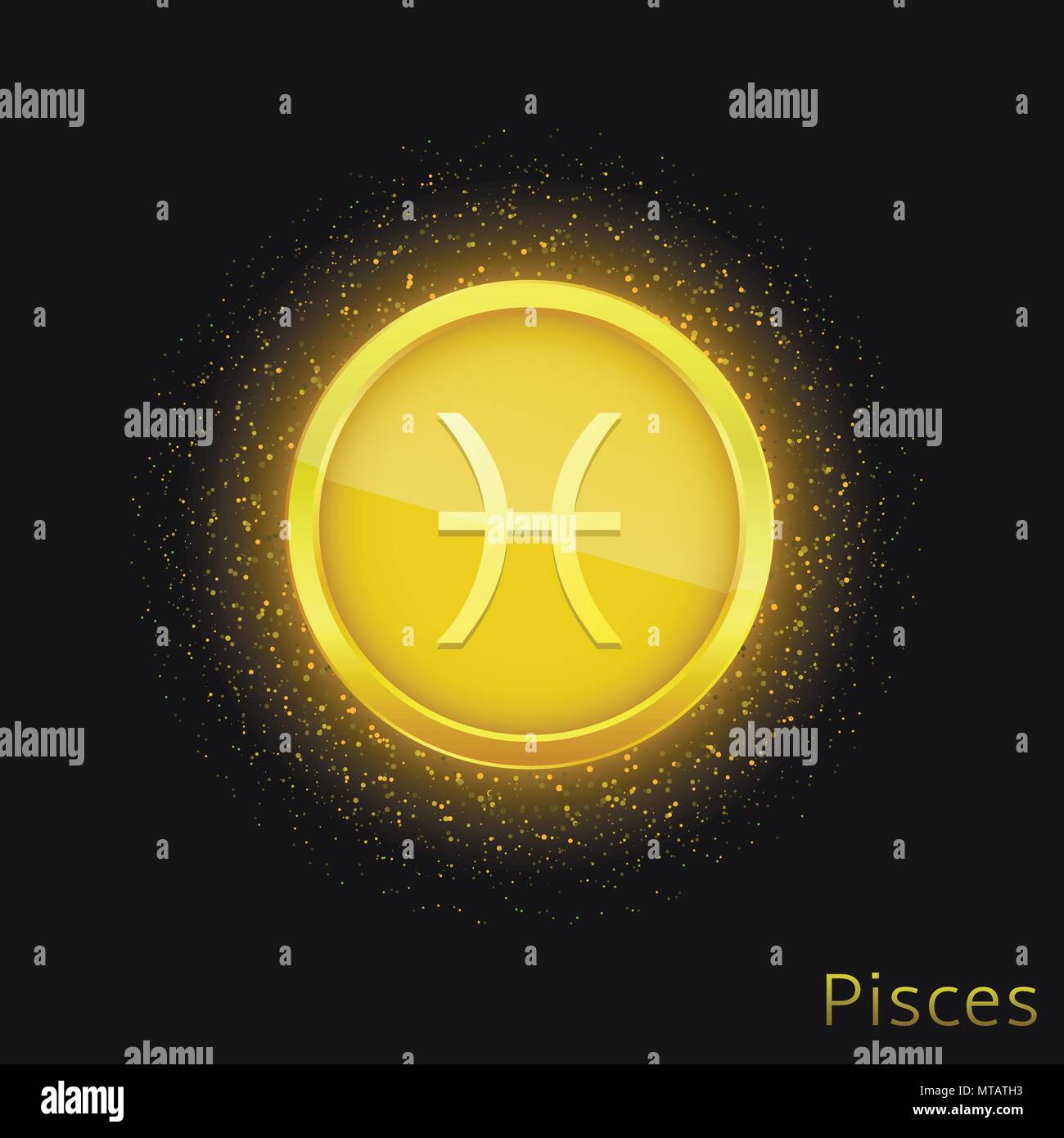 Golden pesci segno Illustrazione Vettoriale