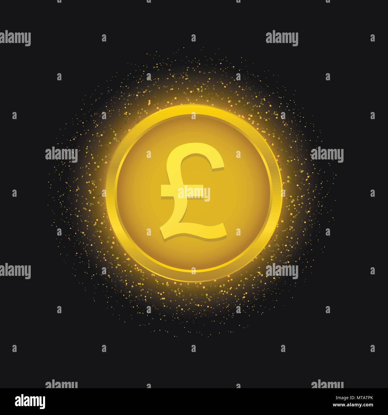 Golden Pound etichetta Illustrazione Vettoriale