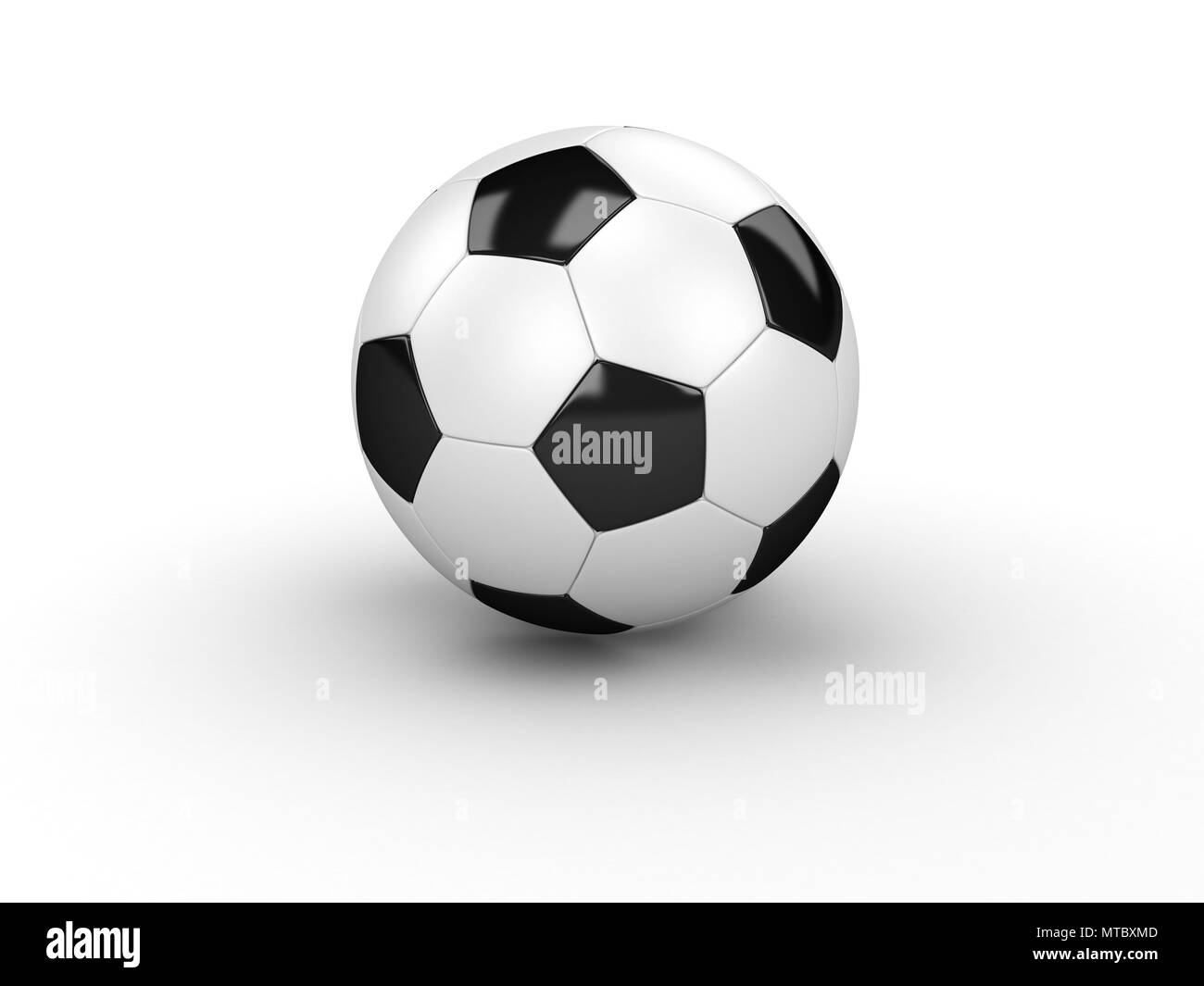 Classico Pallone da calcio isolato su bianco Foto Stock