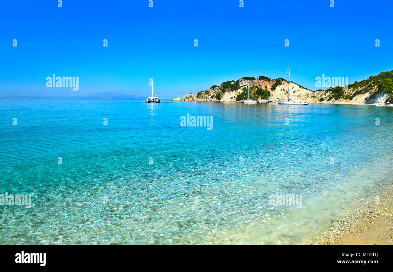 Spiaggia a Ithaca ISOLE IONIE Grecia Foto Stock