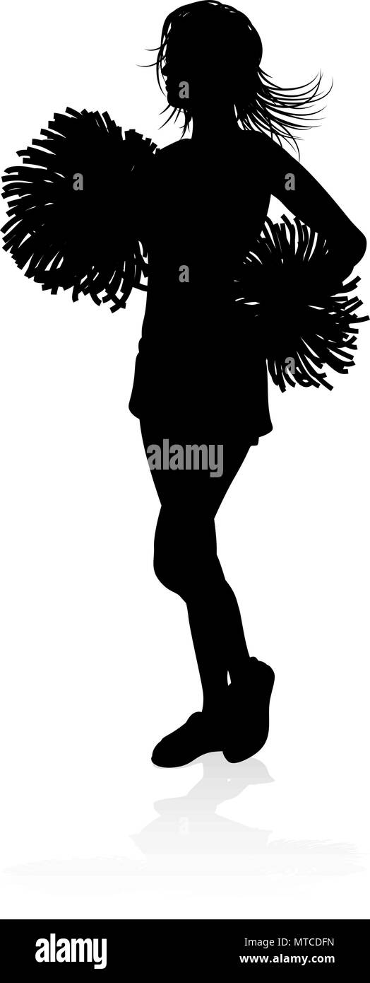 Silhouette Cheerleader Illustrazione Vettoriale
