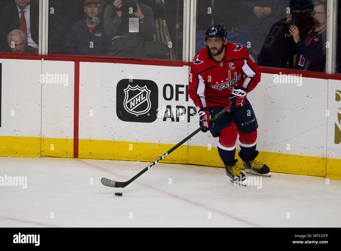 Capitelli ala sinistra Alex Ovechkin (8). Foto Stock