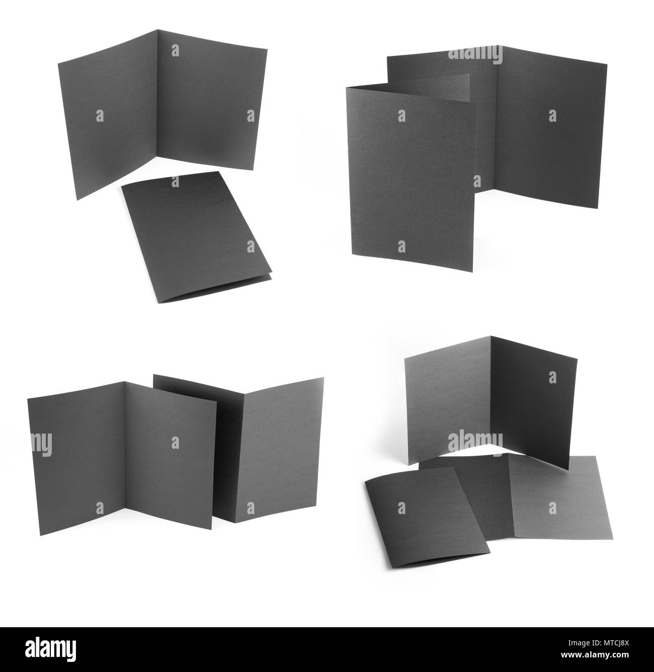 Identity design, modelli aziendali, azienda stile, set di opuscoli, nero piegando la carta flyer Foto Stock