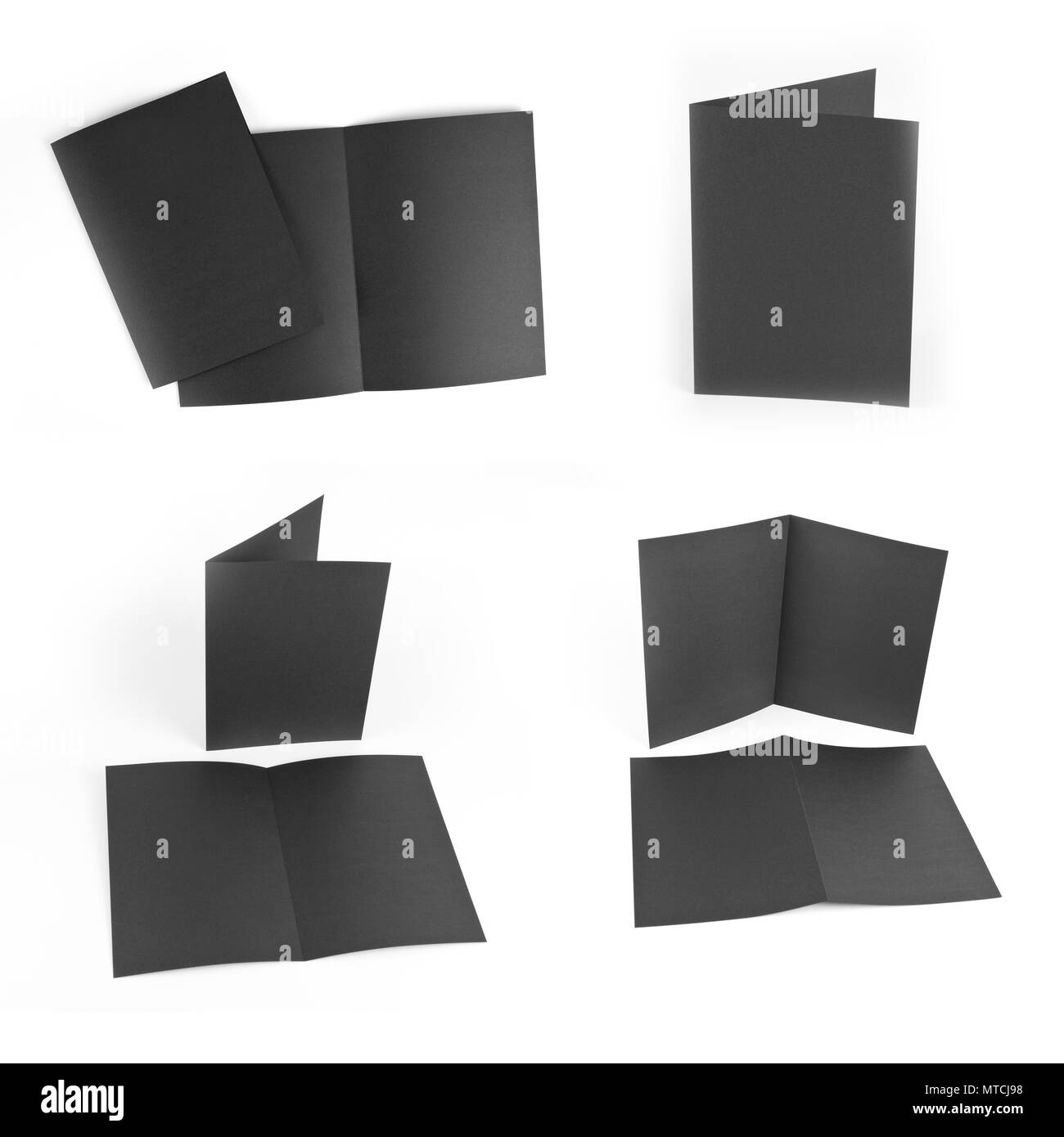 Identity design, modelli aziendali, azienda stile, set di opuscoli, nero piegando la carta flyer Foto Stock