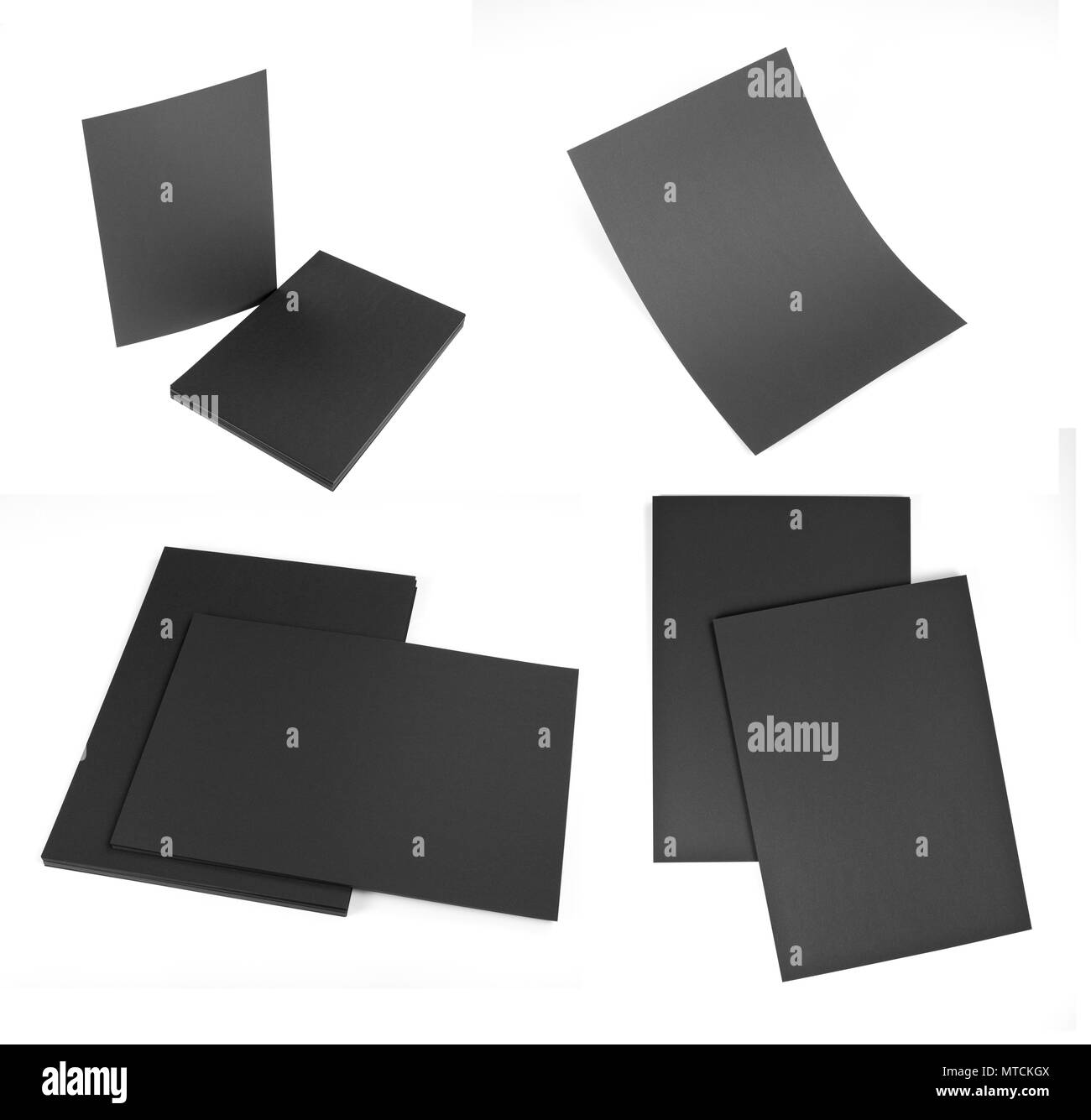 Blank flyer poster su bianco per sostituire il tuo design Foto Stock