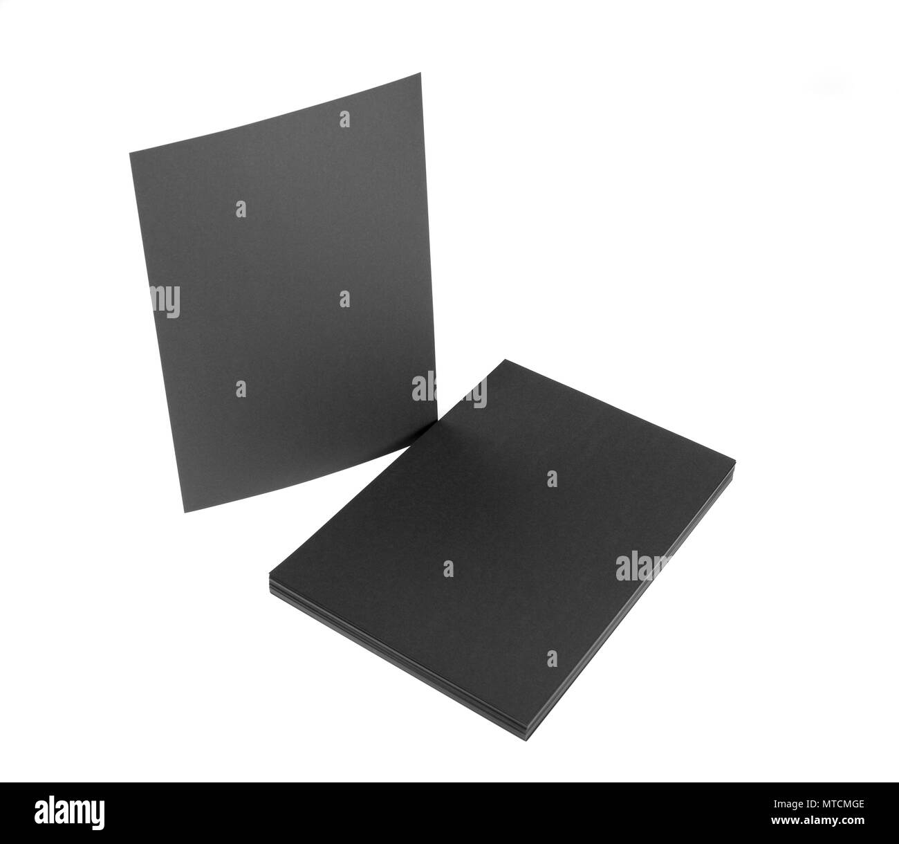 Blank flyer poster su bianco per sostituire il tuo design Foto Stock