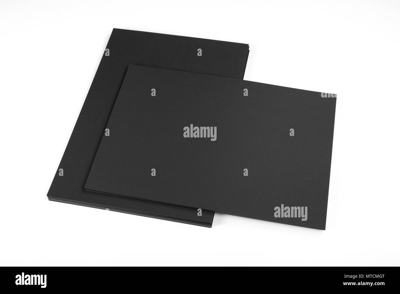 Blank flyer poster su bianco per sostituire il tuo design Foto Stock