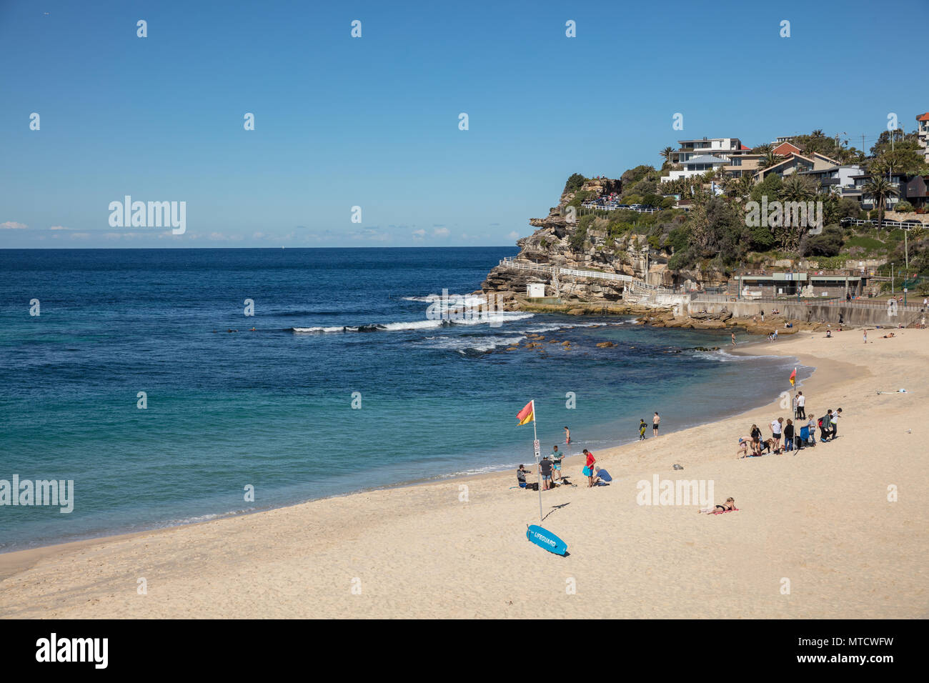 Per nuotare e fare surf a Bronte Beach a Sydney, NSW, Australia Foto Stock