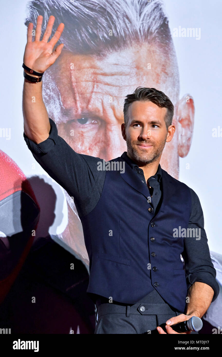 Ryan Reynolds assiste il 'Deadpool 2' premiere in Roppongi Hills il 29 maggio 2018 a Tokyo, Giappone. Foto Stock