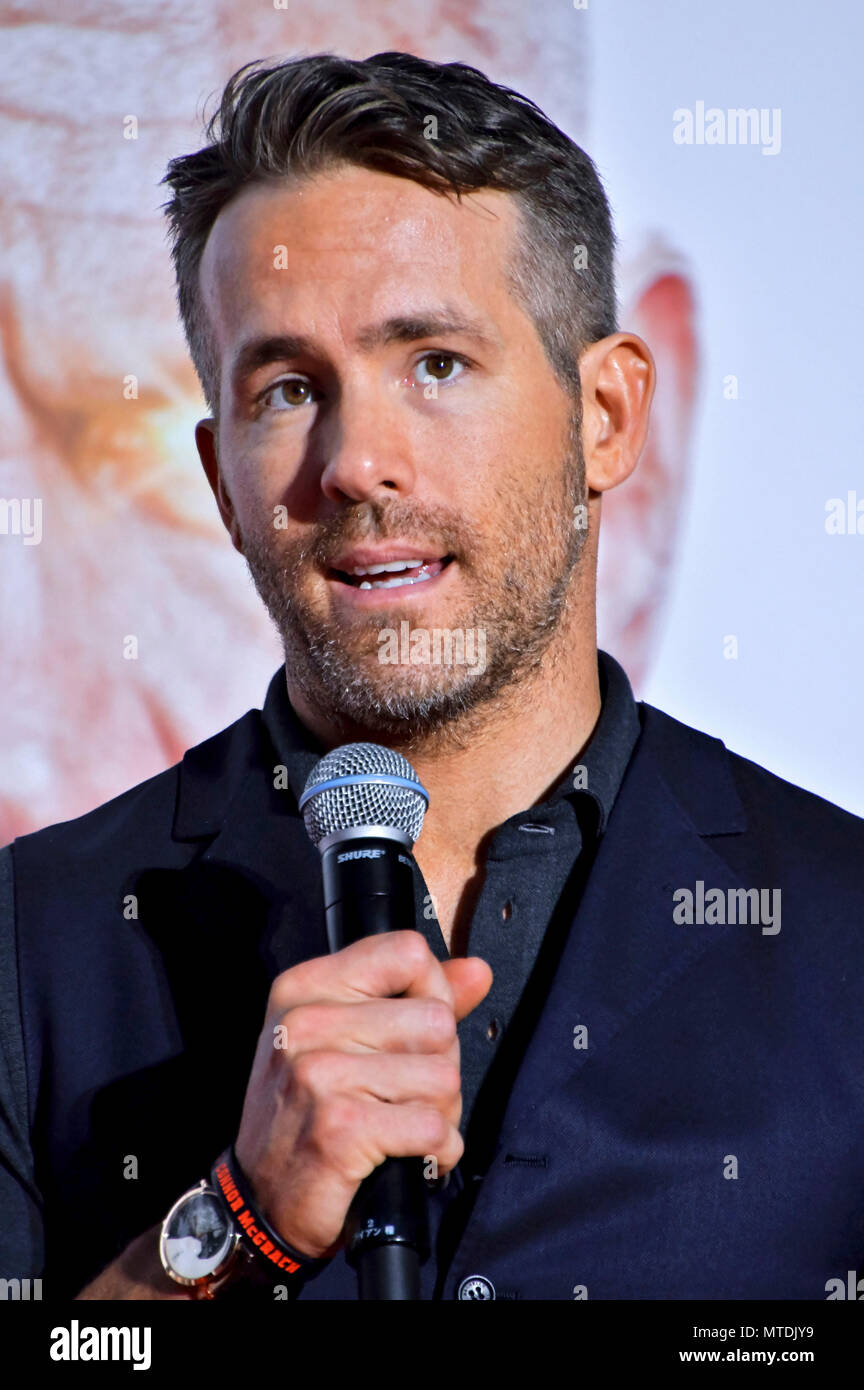 Ryan Reynolds assiste il 'Deadpool 2' premiere in Roppongi Hills il 29 maggio 2018 a Tokyo, Giappone. Foto Stock