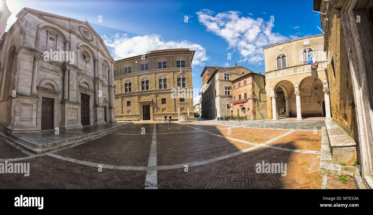 Duomo di Pienza, Toscana Italia Foto Stock