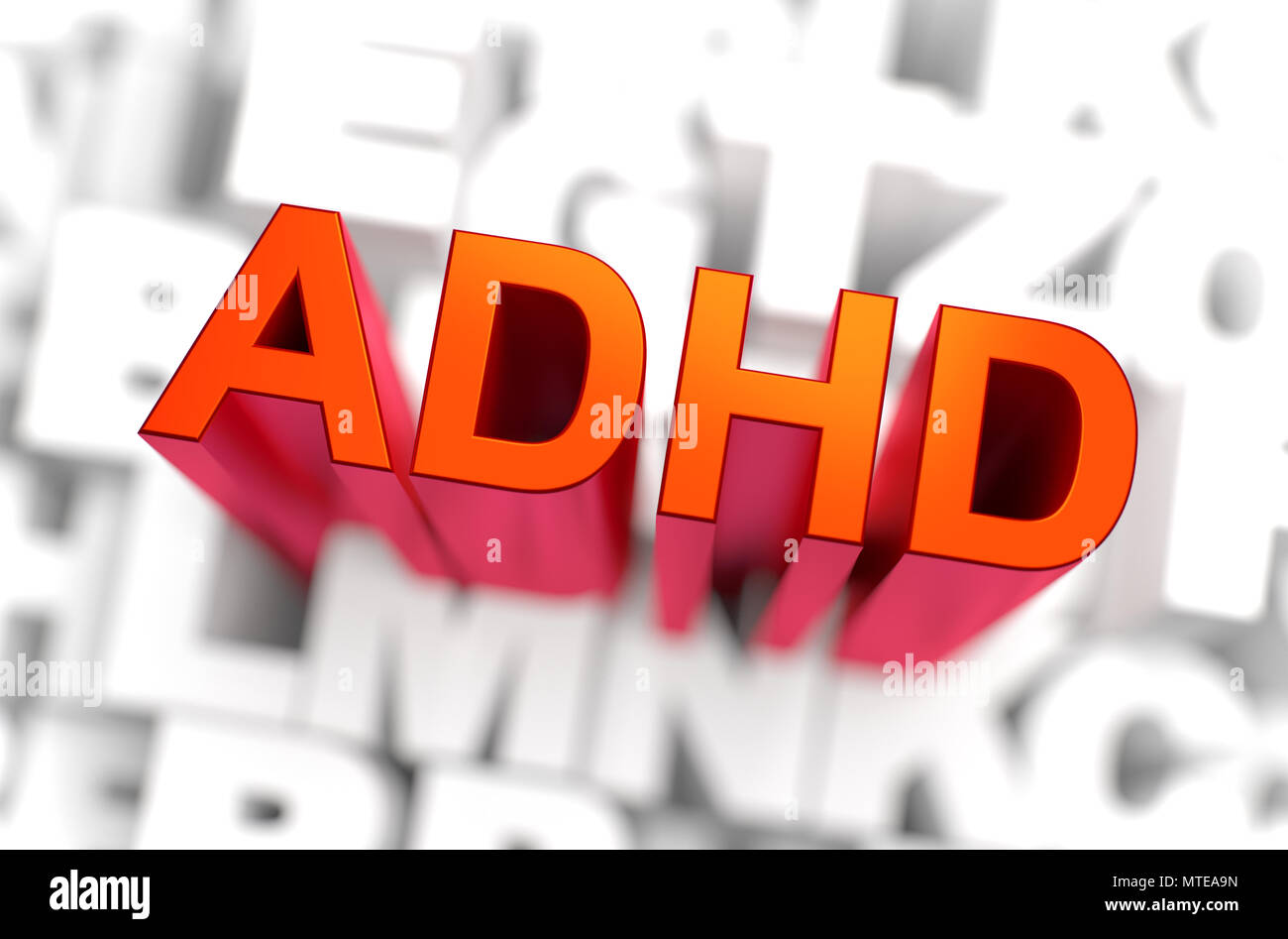 ADHD - Medicina concetto. Il rendering 3D Foto Stock