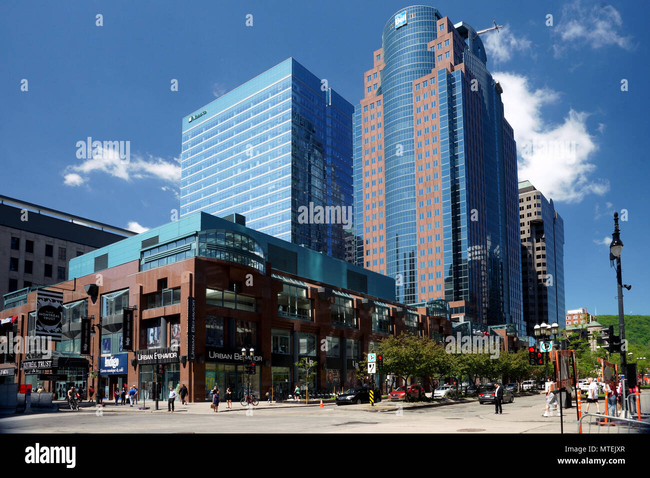 Montreal, Canada, 29 Maggio,2018.intersezione di McGill College avenue e St-Catherine street. Credit:Mario Beauregard/Alamy Live News Foto Stock