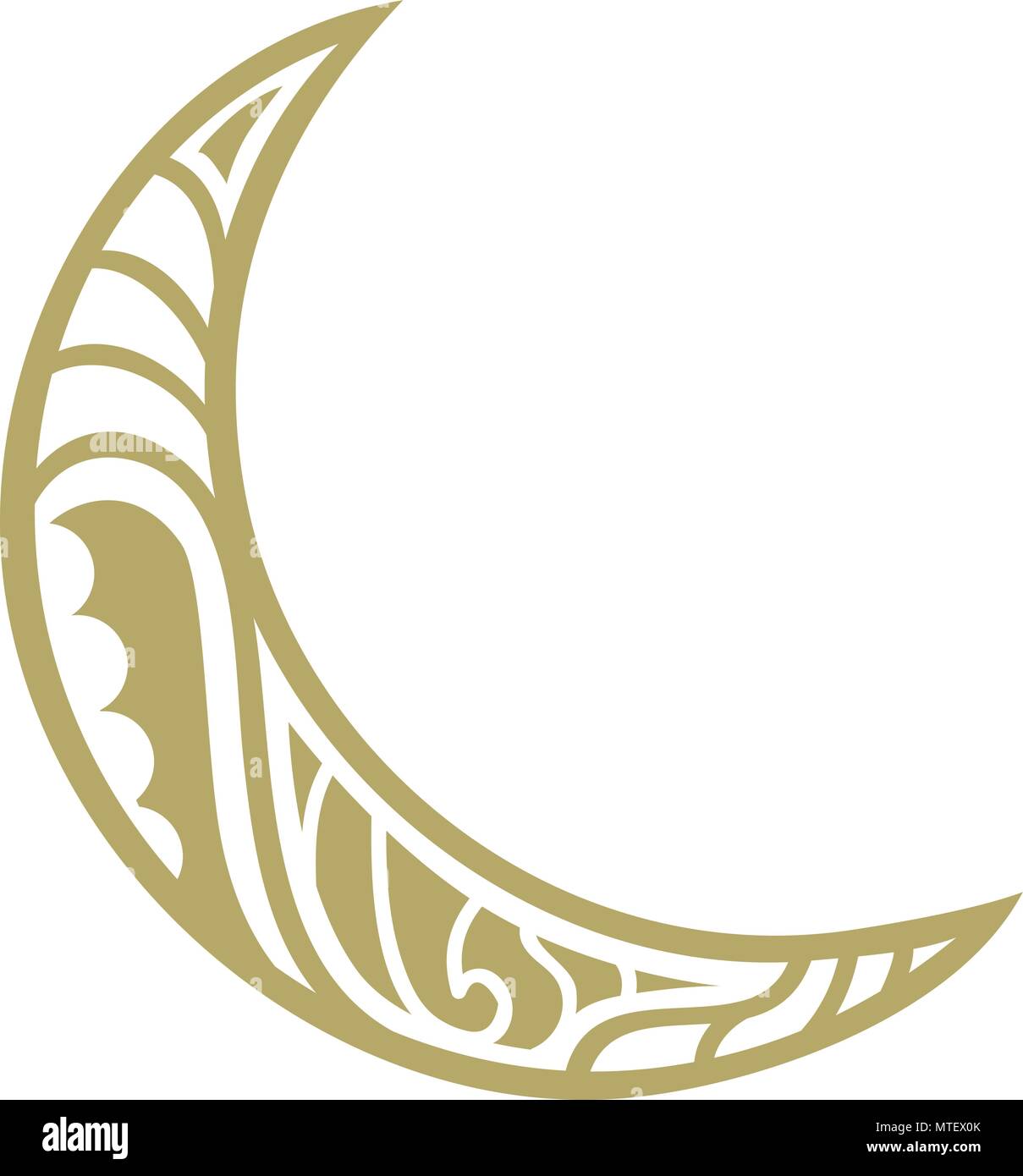 Mezzaluna ornamentali logo luna Illustrazione Vettoriale