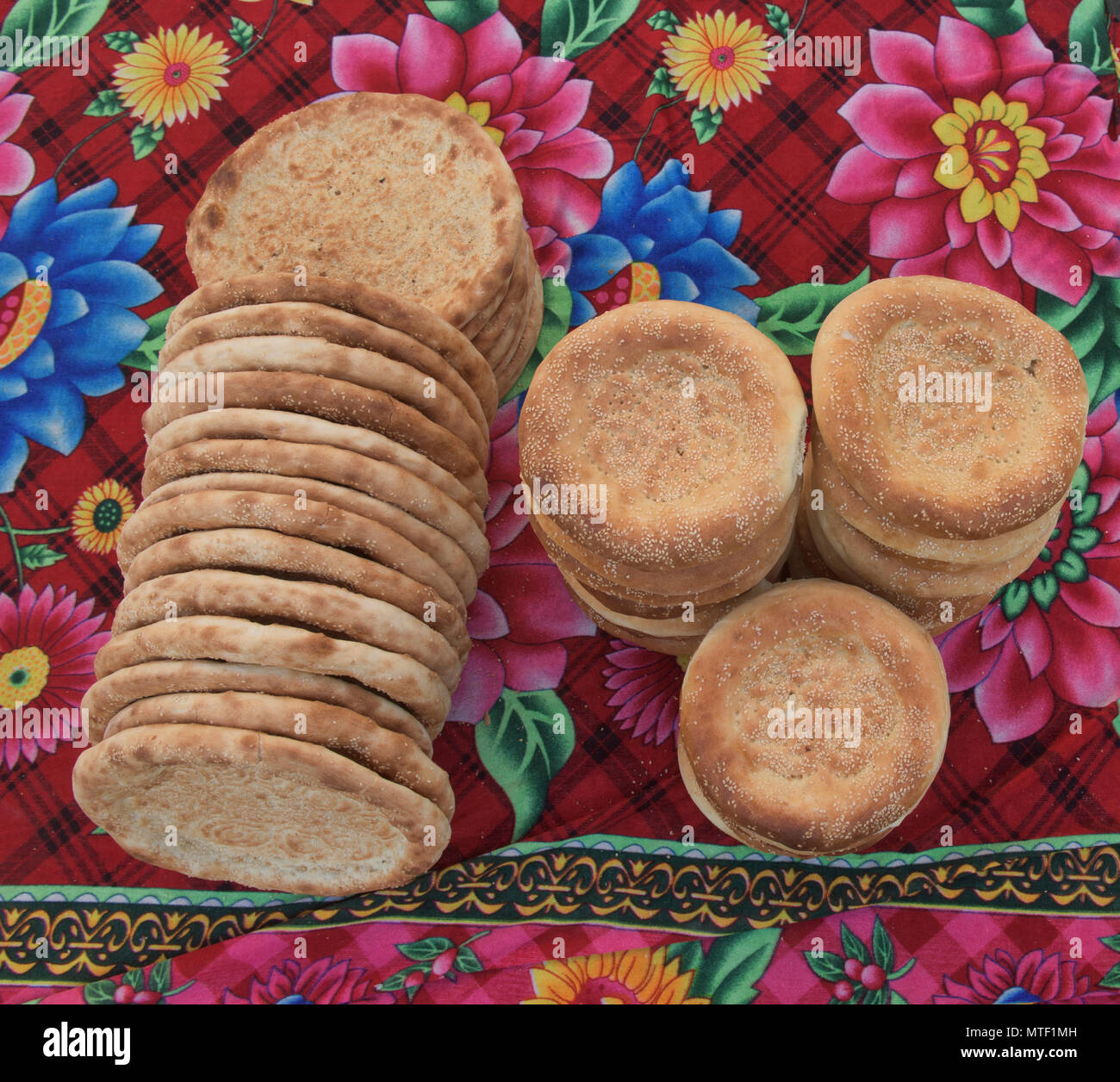 Nang, Uyghur flatbread, Turpan, Xinjiang, Cina Foto Stock