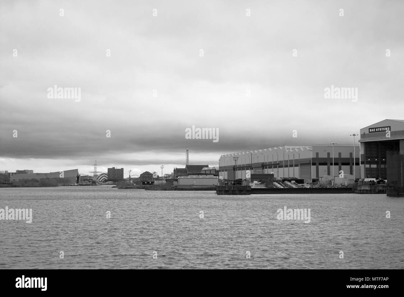 In bianco e nero di paesaggi in base all'interno di Glasgow e varie parti della Scozia. Foto Stock