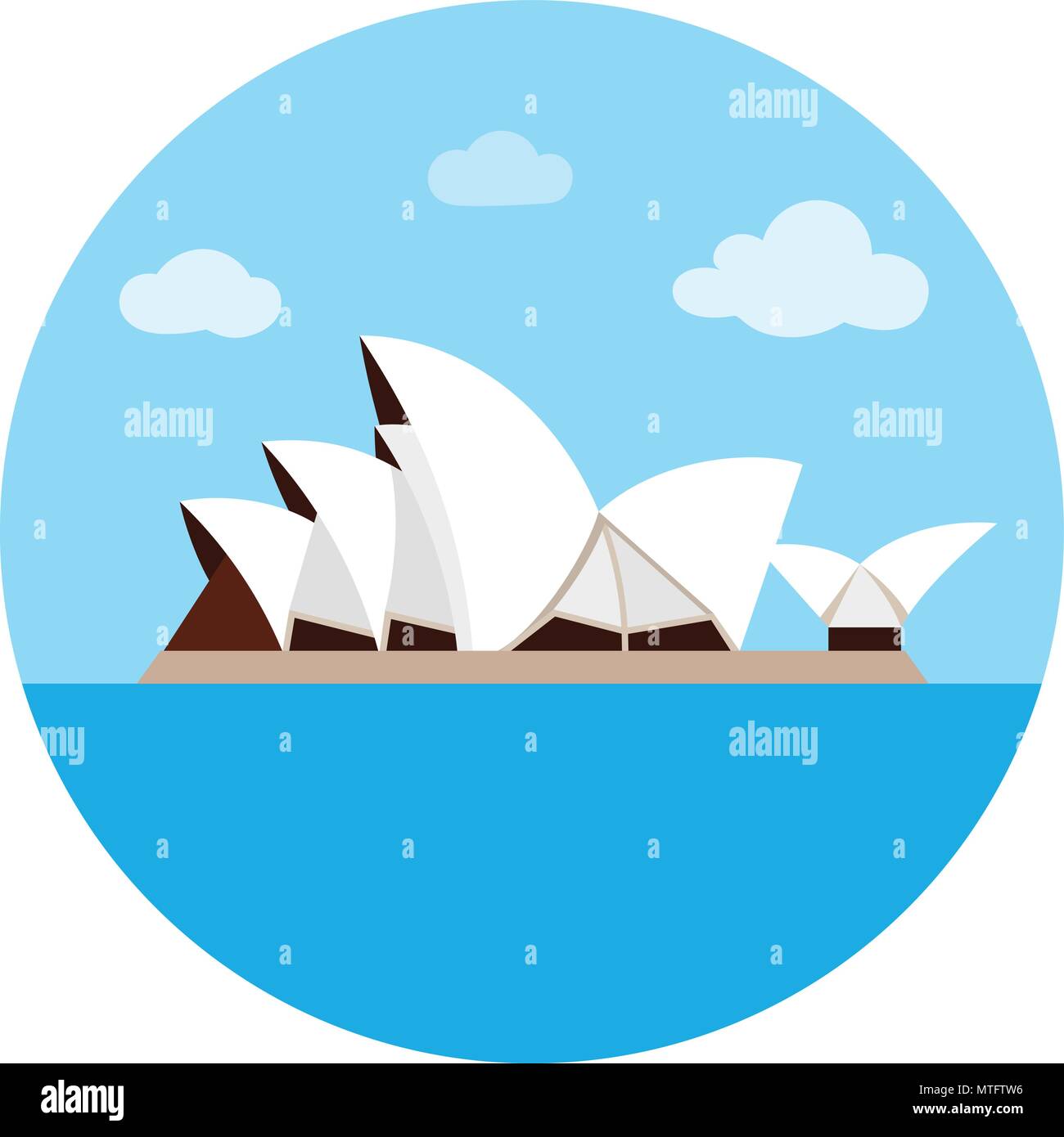 Sydney Opera House icona in stile cartoon Illustrazione Vettoriale