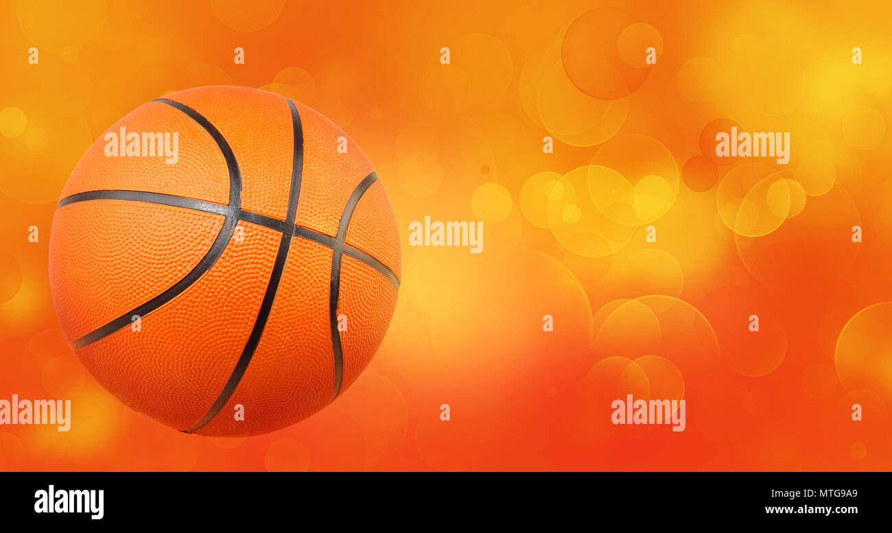 La pallacanestro e giallo arancione cerchi sfondo astratto Foto Stock