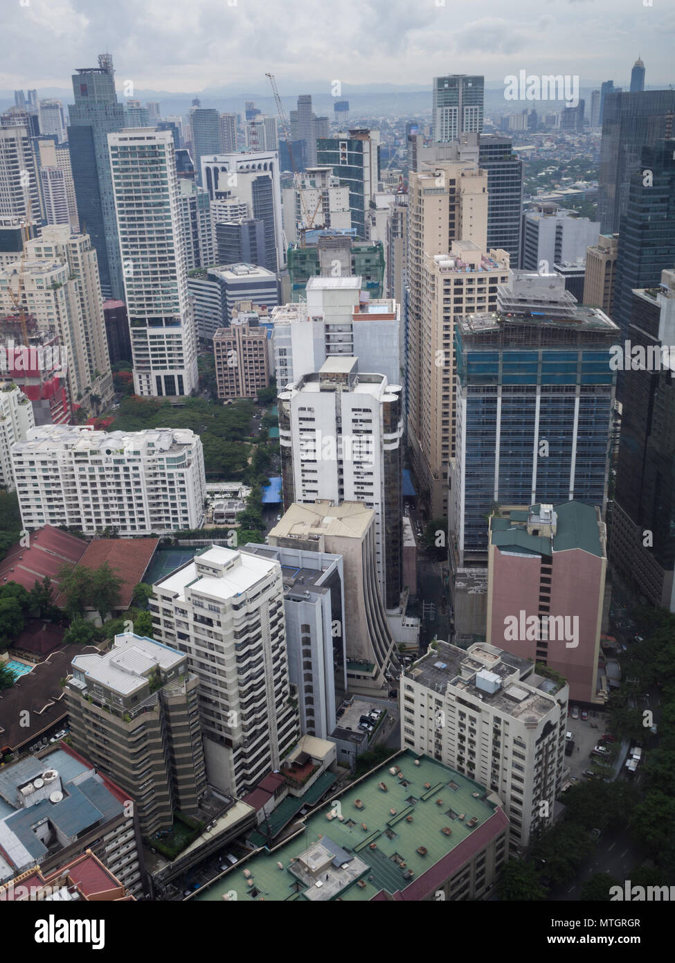Vista aerea di Manila skyline - Makati City nelle Filippine Foto Stock