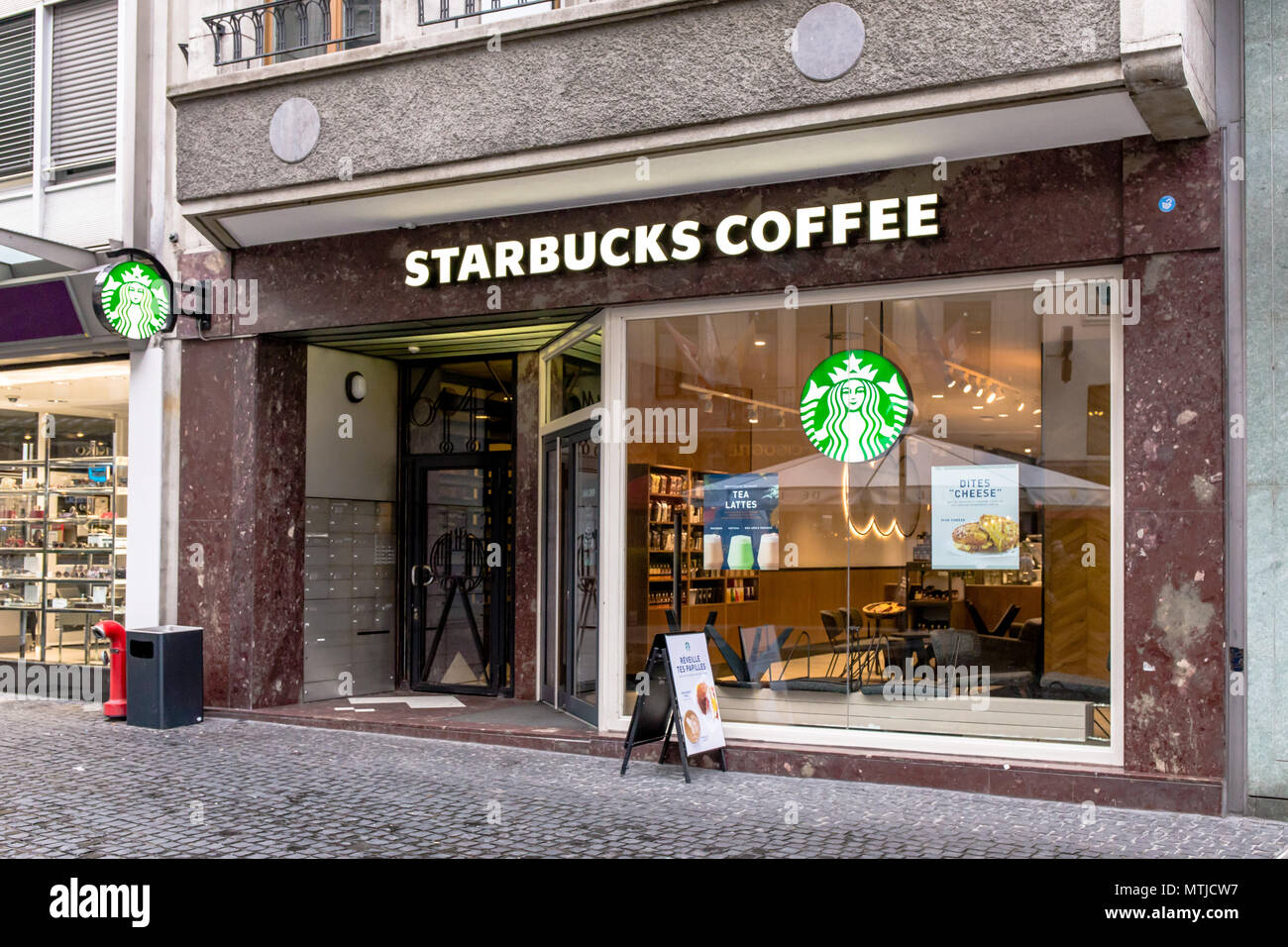 Starbucks Coffee a Ginevra Foto Stock