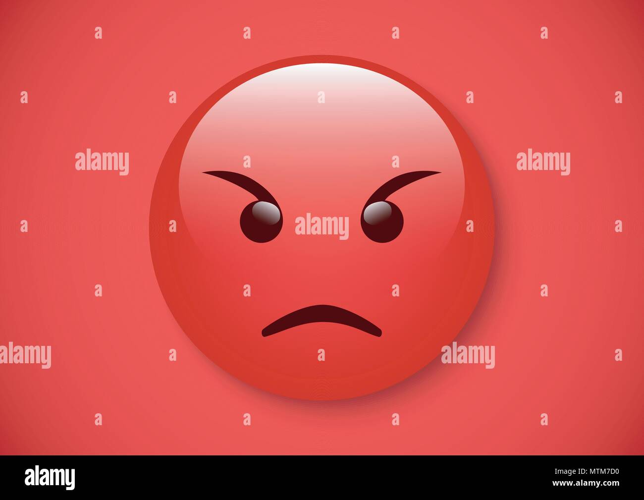 Il design del vettore di espressione di emoticon arrabbiato mad face Illustrazione Vettoriale