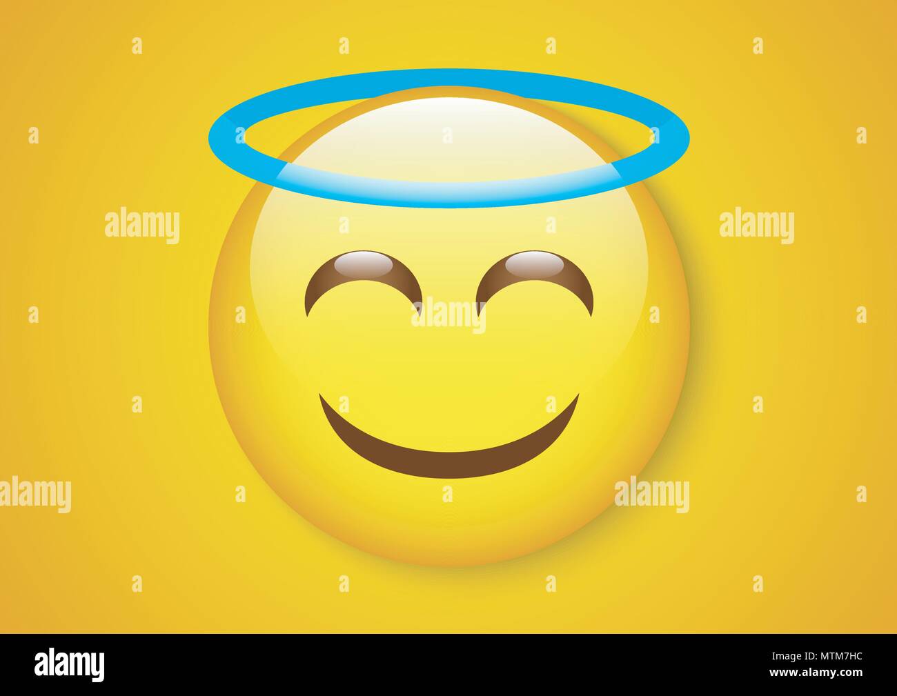 Il design del vettore di espressione di emoticon angel face Illustrazione Vettoriale