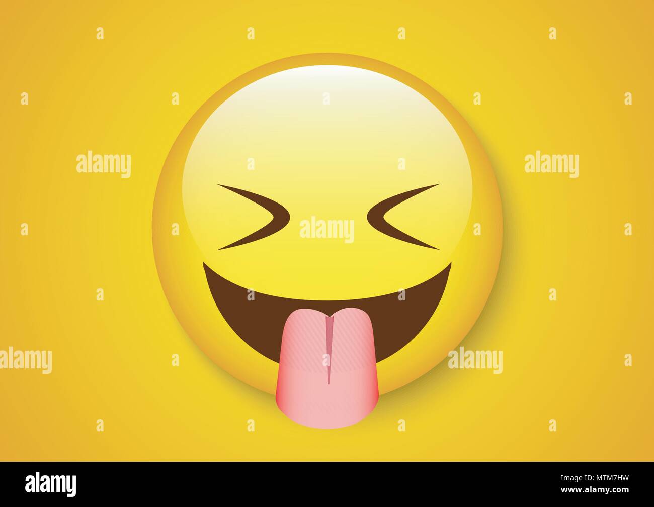 Il design del vettore di espressione di emoticon chiudere gli occhi di fronte beffarda Illustrazione Vettoriale